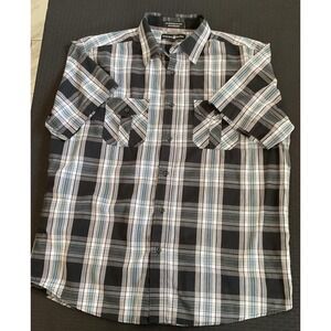 Beverly Hills Polo Club Shirt Mens XL Plaid Short Sleeve Button Up Pocket